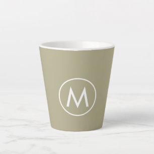 Tasse Latte Monogramme vert minimaliste et élégant