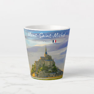 Tasse Latte Mont-Saint-Michel, France - Abbaye médiévale petit
