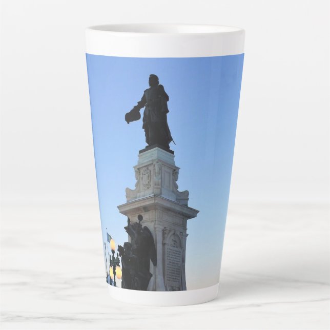 Tasse Latte Monument à Samuel De Champlain, Québec, Canada (Devant)