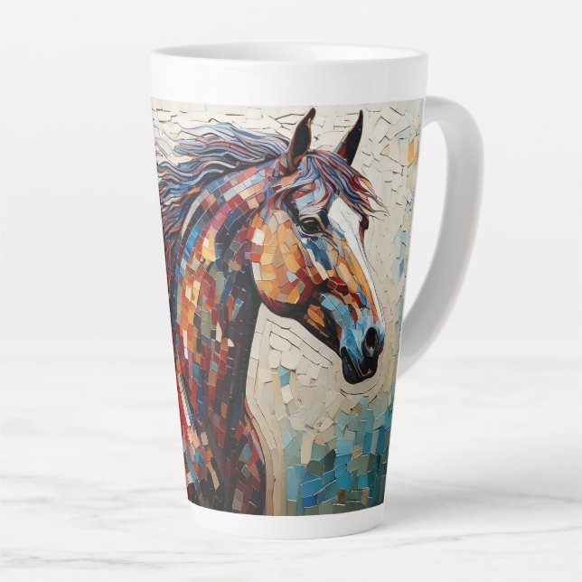 Tasse Latte Mosaic Bay Horse (Angle droit)