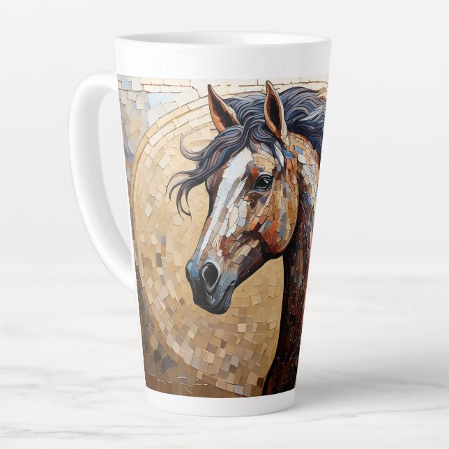 Tasse Latte Mosaic Cheval Brown (Angle gauche)