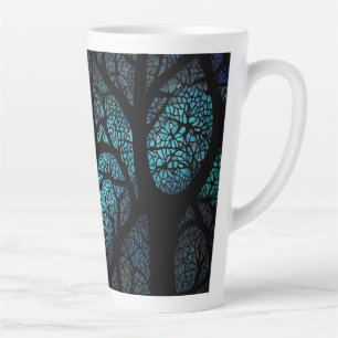 Tasse Latte Mosaïque colorée verre tendu Arbre design effet
