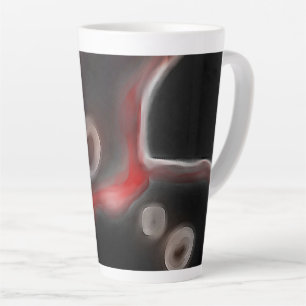 Tasse Latte Motif artériel : Noir, Blanc et Rouge Abstrait
