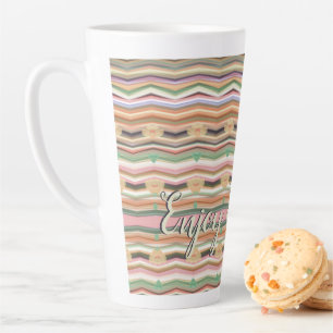 Tasse Latte Motif Avec Design Moderne Avec Rose Violet