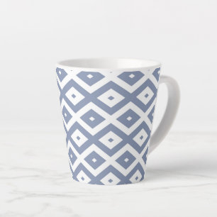 Tasse Latte Motif bleu gris et blanc