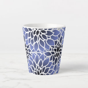 Tasse Latte Motif Blue Dahlia