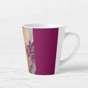 Tasse Latte Motif Botanique Minimaliste de Feuille