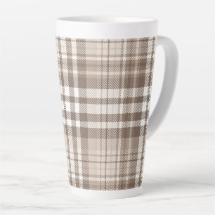 Tasse Latte Motif carreau tartan ton terre neutre