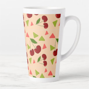 Tasse Latte motif cerise douce