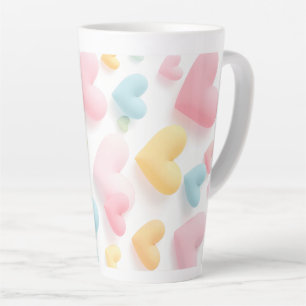 Tasse Latte Motif Cœur Pastel