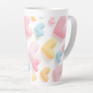 Tasse Latte Motif Cœur Pastel