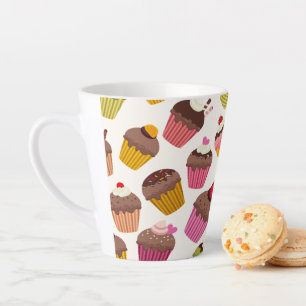 Tasse Latte Motif Cupcake, Motif Muffin, Chocolat, Cœurs
