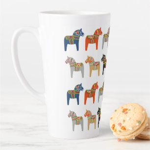 Tasse Latte Motif d'art populaire suédois Dala Horse