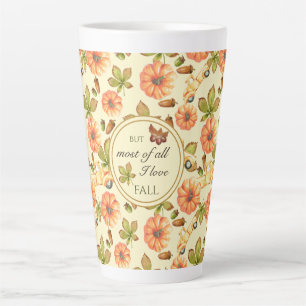 Tasse Latte Motif d'automne Vintage d'aquarelle