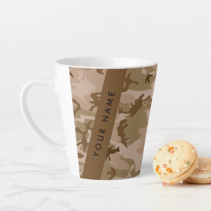 Tasse Latte Motif de camouflage du désert, Votre nom, Personna