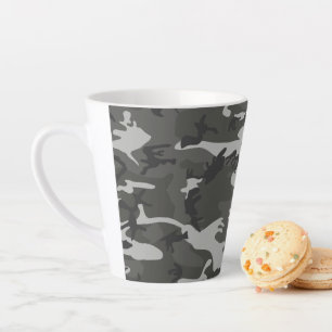 Tasse Latte Motif de camouflage gris, motif militaire, armée