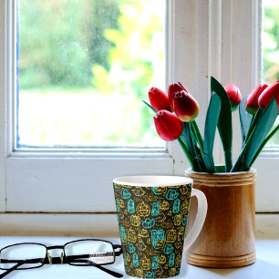 Tasse Latte Motif de citrouilles chauves-souris fantômes Hallo