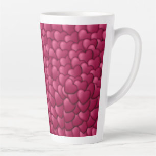 Tasse Latte Motif de coeurs rouges 3D romantiques-32322