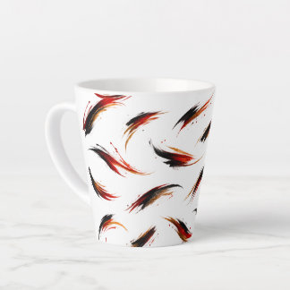 Tasse Latte Motif de coups de pinceau enflammés abstraits