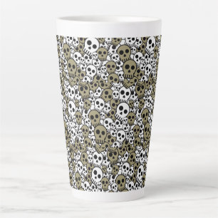 Tasse Latte Motif de crâne gothique or Imprimer