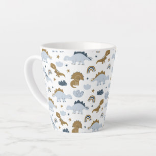 Tasse Latte Motif de dinosaure arc-en-ciel mignon