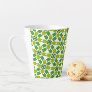 Tasse Latte Motif de feuille, motif de feuilles, feuilles vert