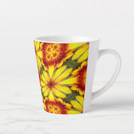 Tasse Latte Motif de fleurs d'or