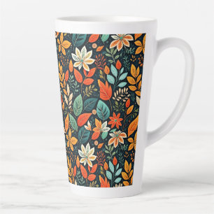 Tasse Latte Motif de fleurs exotiques florales
