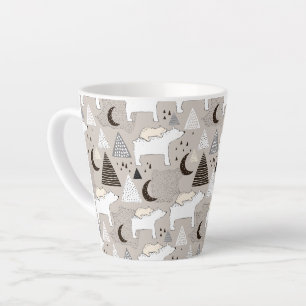 Tasse Latte Motif de l'ours de bois du mignon Doodland