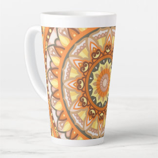 Tasse Latte Motif de mandala automnal élégant de style boho