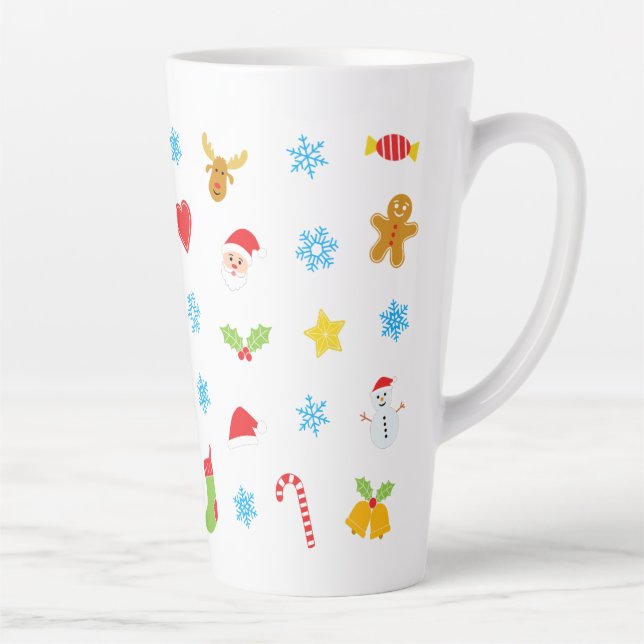 Tasse Latte Motif de Noël mignon (Droite)