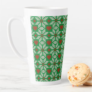 Tasse Latte Motif de Noël tricoté