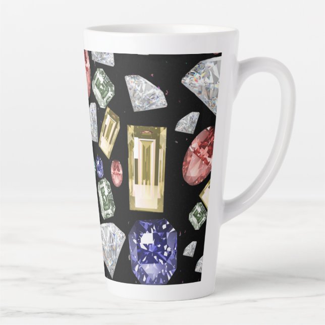 Tasse Latte Motif de pierres précieuses (Droite)