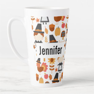 Tasse Latte Motif de récolte de pèlerins d'action de grâce