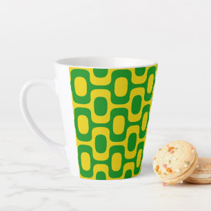 Tasse Latte Motif de trottoir d'Ipanema, Motif de plage, Brési