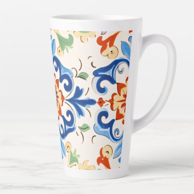 Tasse Latte Motif de tuiles siciliennes (Droite)