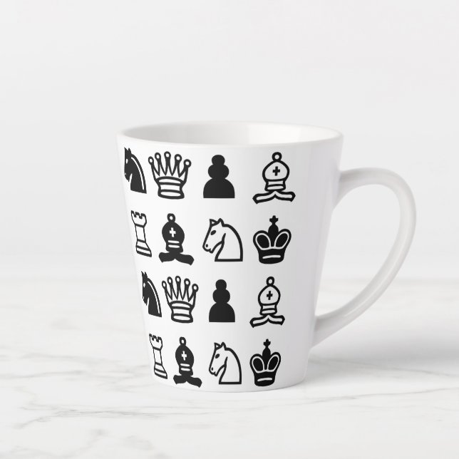 Tasse Latte Motif d'échecs (Droite)