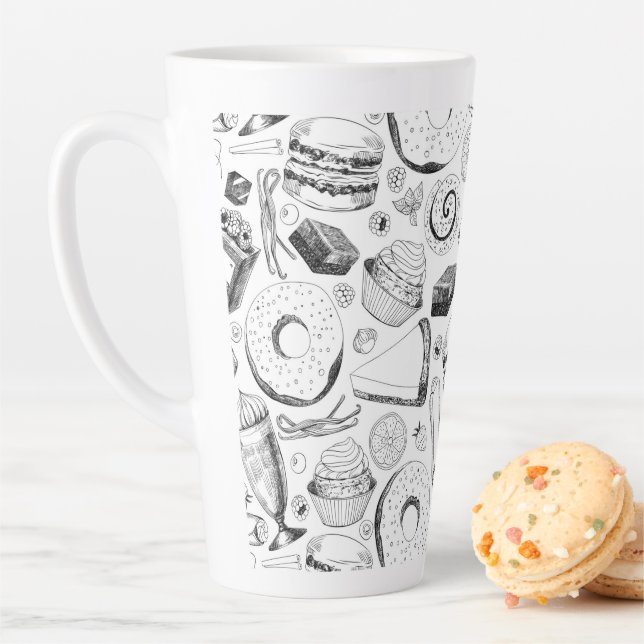 Tasse Latte Motif délicieux (En situation)
