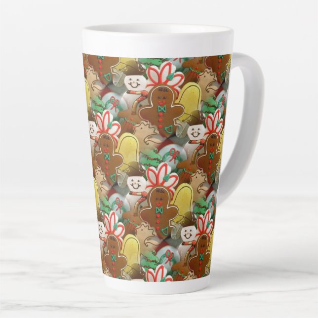 Tasse Latte Motif des cookies de Noël (Angle droit)
