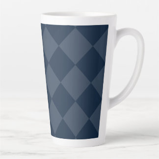 Tasse Latte Motif des diamants Carrés bleus de la marine