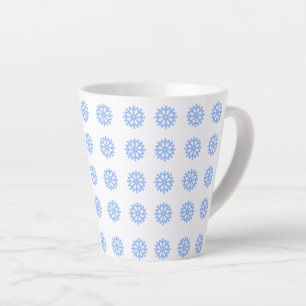 Tasse Latte Motif d'hiver bleu clair Snowflake