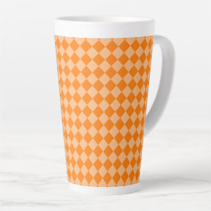 Tasse Latte Motif diamant Orange Checker