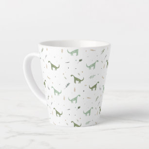 Tasse Latte Motif Dinosaure Vert