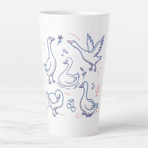 Tasse Latte Motif d'oie drôle