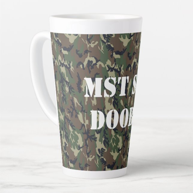 Tasse Latte Motif du camouflage vert militaire (Angle gauche)