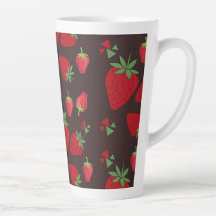 Tasse Latte Motif élégant et mystérieux de fraises