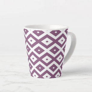 Tasse Latte Motif en diamant blanc et mauve