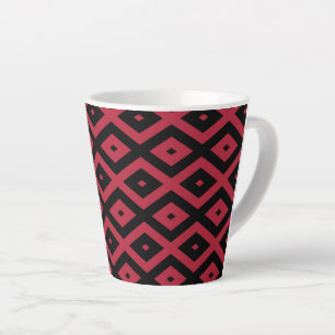 Tasse Latte Motif en diamant rouge et noir
