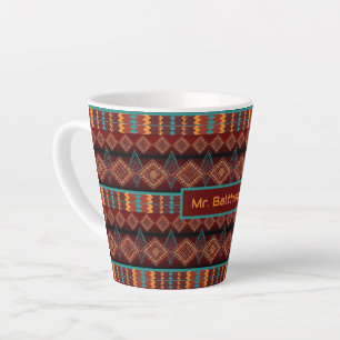 Tasse Latte Motif ethnique géométrique du sud-ouest