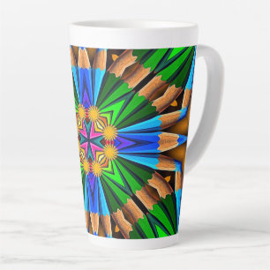 Tasse Latte Motif Fleurs Abstraites uniques